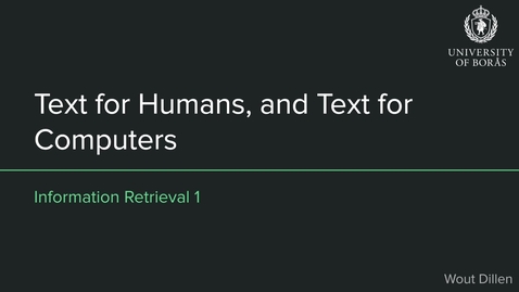 Thumbnail for Text for Humans and Text for Computers