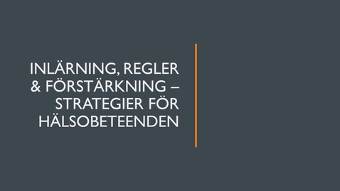 Thumbnail for Inlärning hälsopsykologi