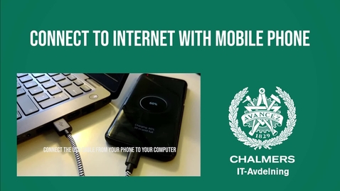 Thumbnail for Connect to internet with mobile phone