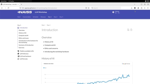 Thumbnail for NAISS LLM Workshop Nov 2025 part 1.1 Introduction