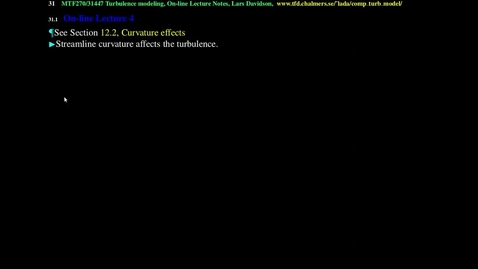 Thumbnail for MTF271 Lecture 4, streamline-curvature stagnation flow non-linear k-eps