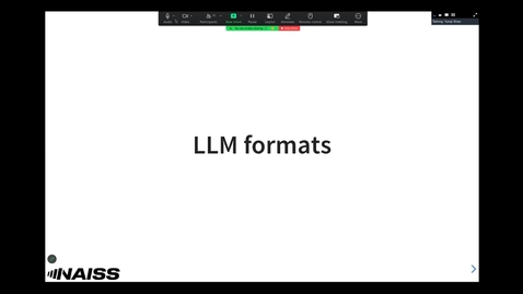 Thumbnail for NAISS LLM Workshop Nov 2025 part 1.5 LLM Formats