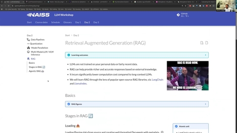 Thumbnail for NAISS LLM Workshop Nov 2025 part 2.5 RAG