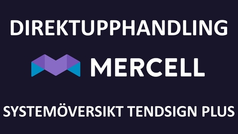 Thumbnail for Direktupphandling - Systemöversikt Tendsign Plus