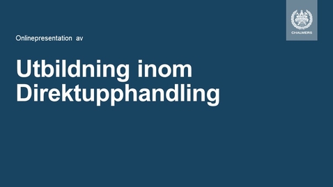 Thumbnail for Utbildning inom Direktupphandling - Course in Direct Award