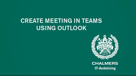 Thumbnail for Create a Meeting i Teams