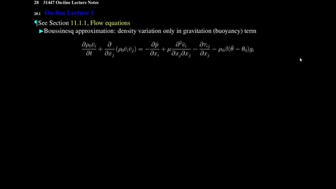 Thumbnail for MTF271 Lecture 1,_exact eqns boussinesq