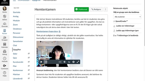 Thumbnail for Anonyma inlämningar i Canvas - bra att tänka på