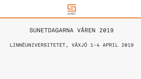 Thumbnail for SUNETDAGARNA VÅREN 2019