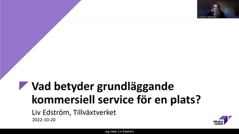 Thumbnail for Vad betyder grundläggande kommersiell service för en plats? - Liv Edström