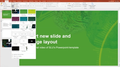 Thumbnail for Insert new slide and change layout