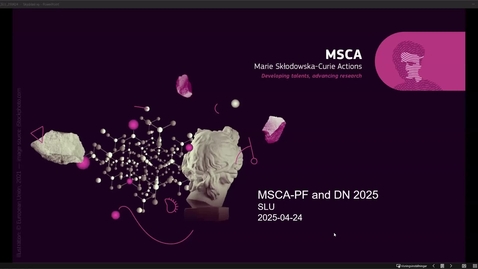 Thumbnail for Funding Day Ultuna 2025 - Part 04 Marie Skłodowska-Curie Actions
