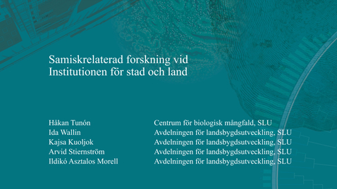 Thumbnail for 6. Forskning vid Institutionen för stad och land