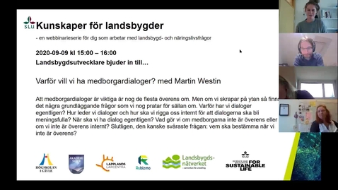 Thumbnail for Medborgardialoger: varför, hur, när, vad och vem? 