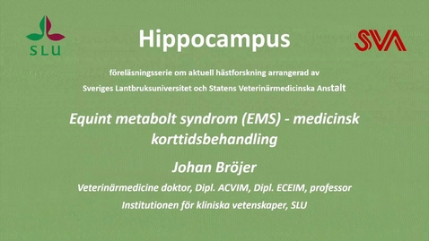 Thumbnail for Equint metabolt syndrom (EMS) medicinsk korttidsbehandling, Johan Bröjer