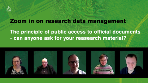Thumbnail for Webinar: The principle of public access to official documents - can anyone ask for your research material?