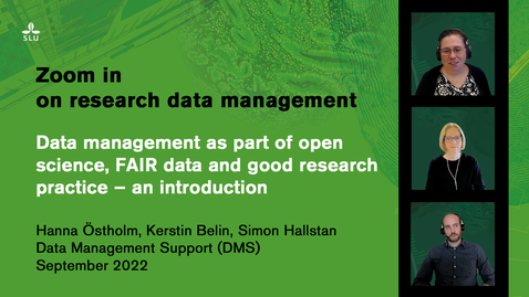 Thumbnail for Webinar: Data management as part of open science, FAIR data and good research practice – an introduction