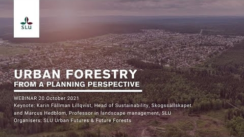 Thumbnail for Urban Forests 02 - Urban Forestry from a planning perspective