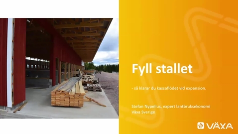 Thumbnail for Fyll stallet – så klarar du kassaflödet vid expansion. Stefan Nypelius, Växa