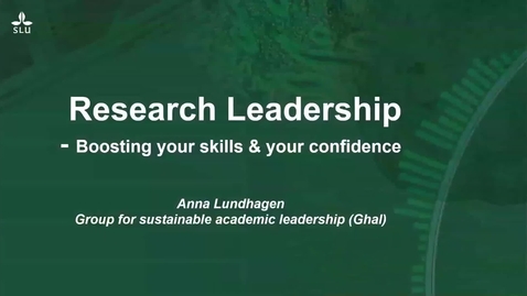 Thumbnail for Funding Day Ultuna 2025 - Part 07 Research Leadership