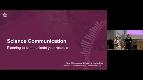 Thumbnail for Funding Day Alnarp 2024 - Part 09 Planning to communicate your research