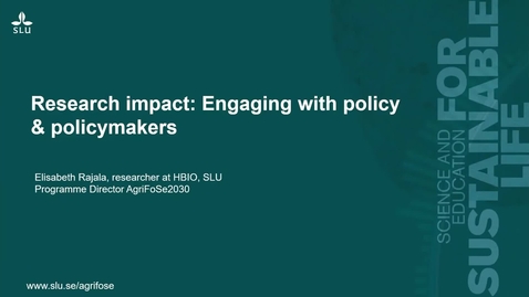 Thumbnail for Funding Day Ultuna 2025 - Part 08 Research Impact