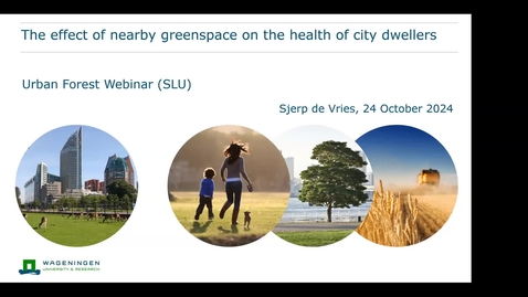 Thumbnail for Urban Forests 19 - The effect of nearby greenspace on the health of city dwellers