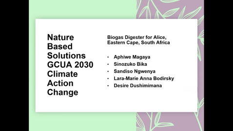 Thumbnail for GCUA 2030 Climate Action Challenge 2025 Gr2 Video