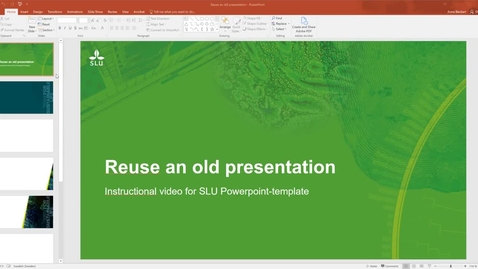 Thumbnail for Reuse an old presentation