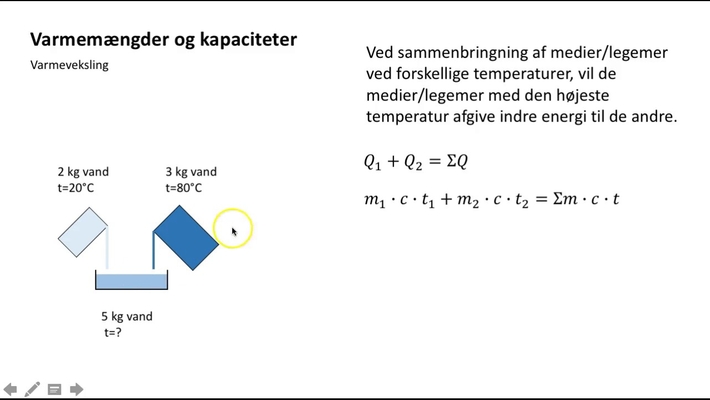 Varmemængder, kapaciteter og varmeveksling