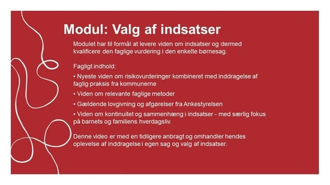 Thumbnail for Tutorial video - Valg af indsatser