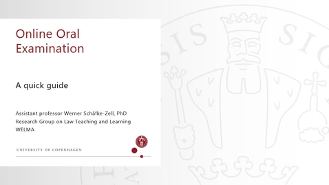 Thumbnail for A Quick Guide to Online Oral Examinations