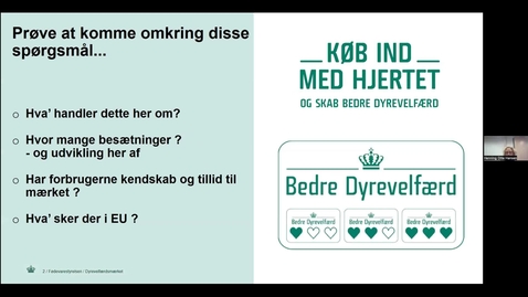 Thumbnail for Vid konference 2022 - Dyrevelfærdsmærker og andre markedsdrevne dyrevelfærdsinitiativer: Christina Nygaard