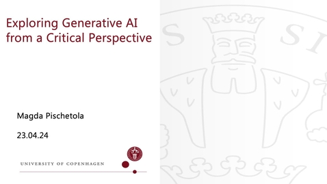 Thumbnail for Magda Pischetola: Exploring Generative AI from a critical perspective