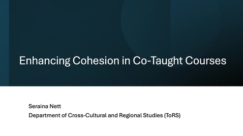 Thumbnail for Seraina Nett - Enhancing Cohesion in Co-Taught Courses