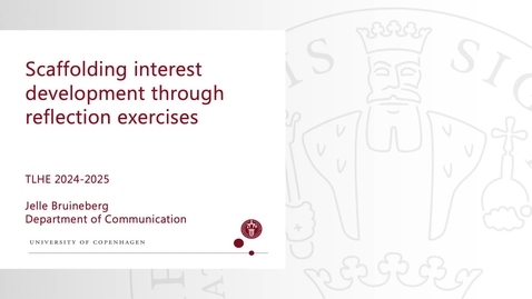 Thumbnail for Jelle Bruineberg - Scaffolding interest development through reflection exercises