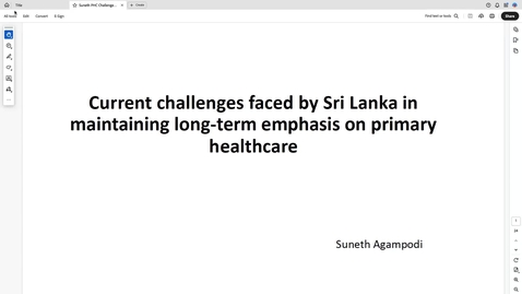 Thumbnail for Current challenges faced by Sri Lanka in maintaining a long-time emphasis on primary health care