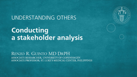 Thumbnail for Understanding Others - Conducting a stakeholder analysis