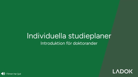 Thumbnail for Individuella studieplaner - Doktorander