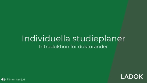 Thumbnail for Individuella studieplaner - Doktorander