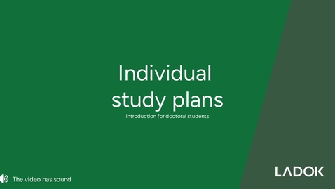 Thumbnail for Individual study plans - Doctoral student