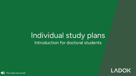 Thumbnail for Individual study plans - Doctoral student