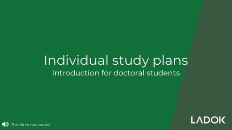 Thumbnail for Individual study plans - Doctoral student