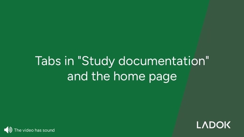 Thumbnail for Tabs in Study documentation and the home page