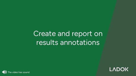 Thumbnail for Create and report on results annotations