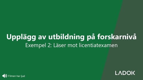 Thumbnail for Utbildning mot licentiatexamen