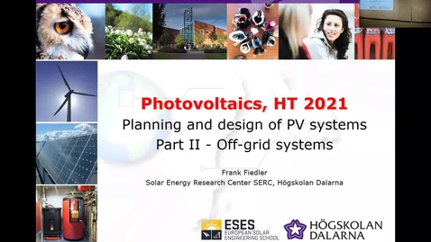 Thumbnail for AEG233 HT21 - 12 Planning and sizing of off-grid PV systems