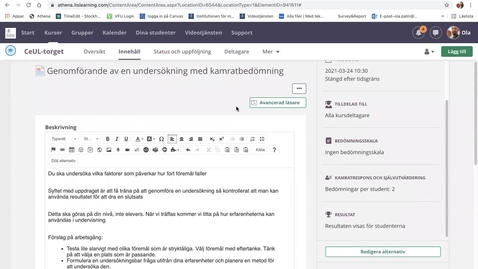 Thumbnail for Skapa en kamratbedömning i Athena