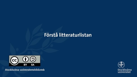Thumbnail for Förstå litteraturlistan