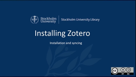 Thumbnail for Installing Zotero - Installation and syncing